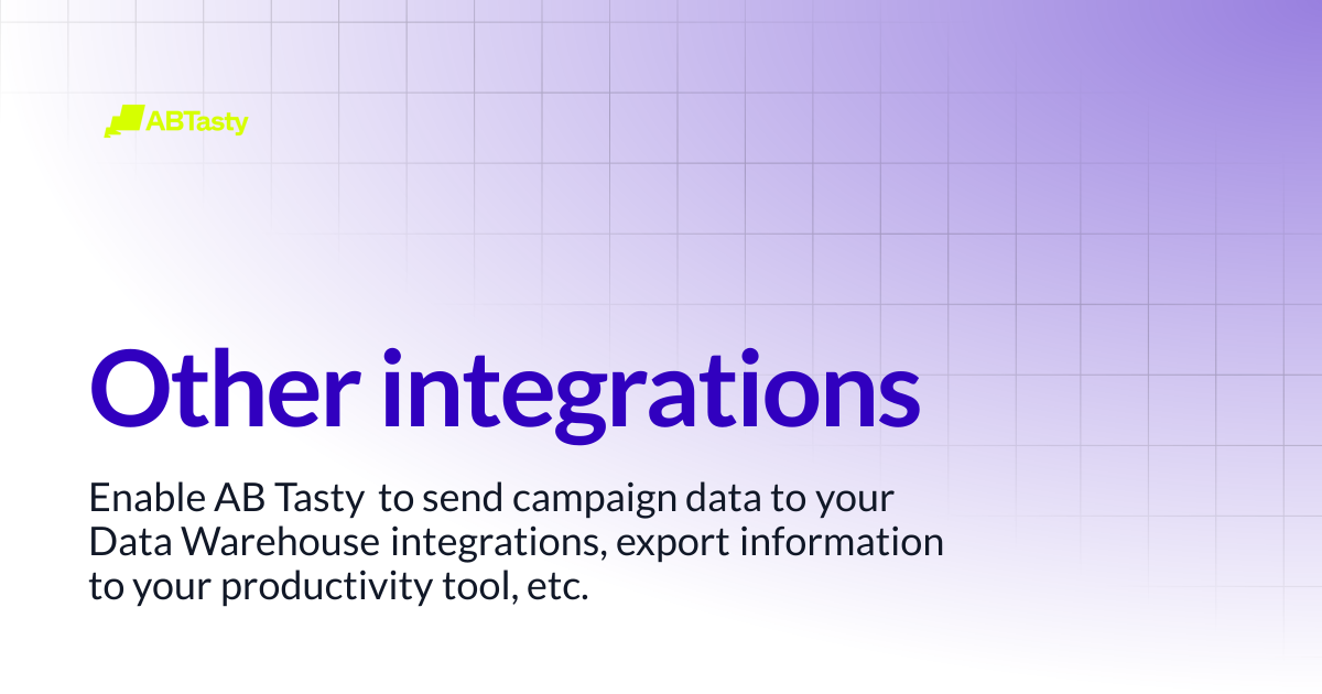 Other integrations | AB Tasty Documentation